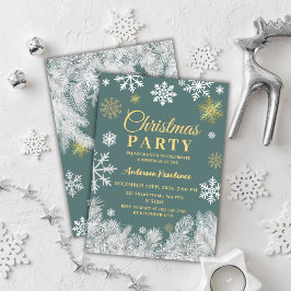 Invitación Fiesta de Navidades corporativos elegante de Snowf
