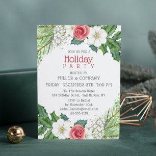 Invitación Fiesta de Navidades corporativos florales de Bonit