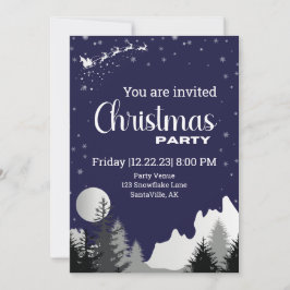 Invitación Fiesta de Navidades corporativos invita al azul mo