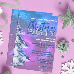 Invitación Fiesta de Navidades corporativos Magic Winter Wond<br><div class="desc">Entre en un maravilloso país invernal con nuestra invitación a la fiesta de Navidades de personalizable. El diseño presenta un brillante árbol de Navidad, que simboliza la luz y la esperanza de la temporada, ambientado en un fascinante telón de fondo de tonos rosa, morado y azul. Recuerde, esta invitación es...</div>