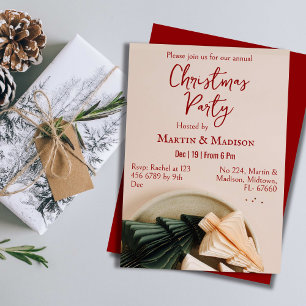 Invitación Fiesta de Navidades corporativos minimalista y ele