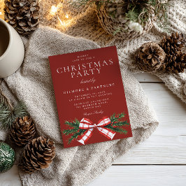 Invitación Fiesta de Navidades corporativos rojos de Bow fest