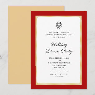 Invitación Fiesta de Navidades corporativos Simple Classic