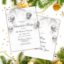 Invitación Fiesta de Navidades corporativos simples en blanco
