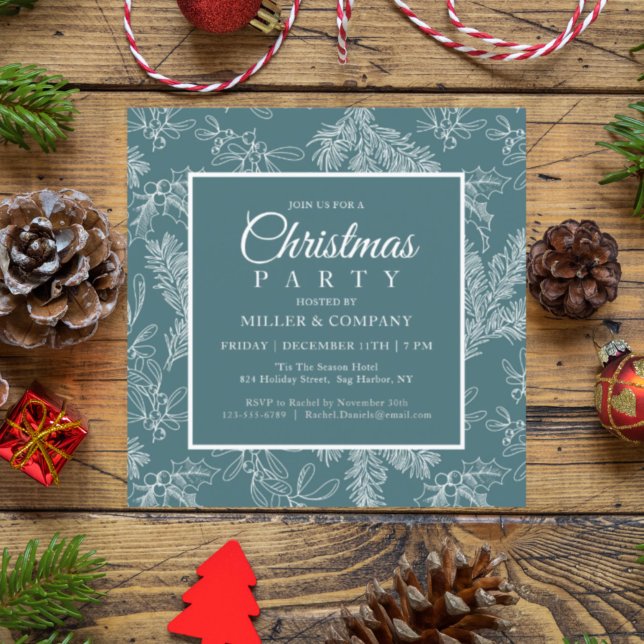 Invitación Fiesta de Navidades corporativos Verde azulados de (Subido por el creador)