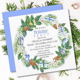 Invitación Fiesta de Navidades corporativos Wreath de regalo 