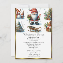 Invitación Fiesta de Navidades cortos Santa White Nieve