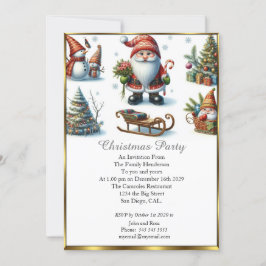 Invitación Fiesta de Navidades cortos Santa White Nieve