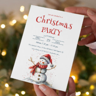 Invitación Fiesta de Navidades Cute Snowman