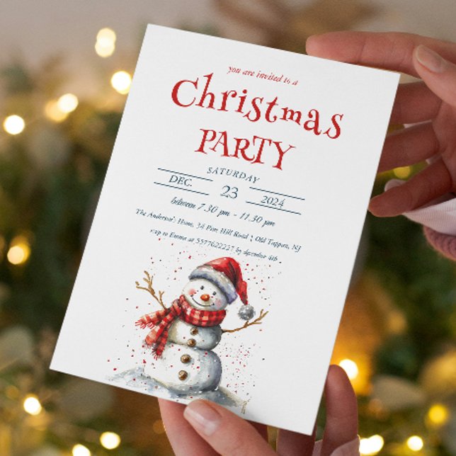 Invitación Fiesta de Navidades Cute Snowman (Subido por el creador)