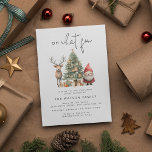 Invitación Fiesta de Navidades de acuarela caprichosa<br><div class="desc">Difunde la alegría de la temporada festiva con nuestras únicas ilustradas invitaciones a Santa, Reindeer y árboles de Navidad. Perfecto para la celebración de cumpleaños de su fiesta Navidad o de su hijo durante la temporada de vacaciones. Personalice esta plantilla moderna con facilidad. También disponible como descarga digital, estas invitaciones...</div>