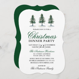 Invitación Fiesta de Navidades de acuarela elegante
