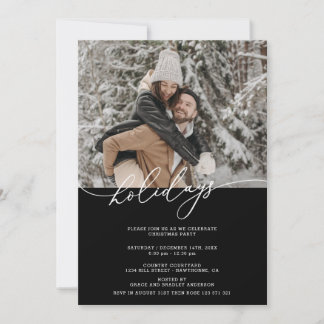 Invitación Fiesta de Navidades de alianzas С minimalistas