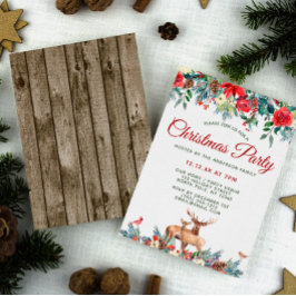 Invitación Fiesta de Navidades de animales de bosque de bosqu
