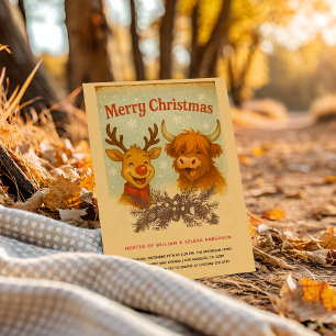 Invitación Fiesta de Navidades de animales de cosecha rusa