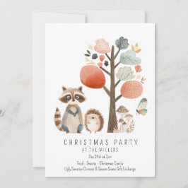 Invitación Fiesta de Navidades de Animales Forestales minimal