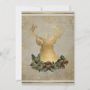 Invitación Fiesta de Navidades de Antlers de Cabeza de Cerdo