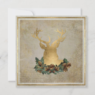 Invitación Fiesta de Navidades de Antlers de Cabeza de Cerdo