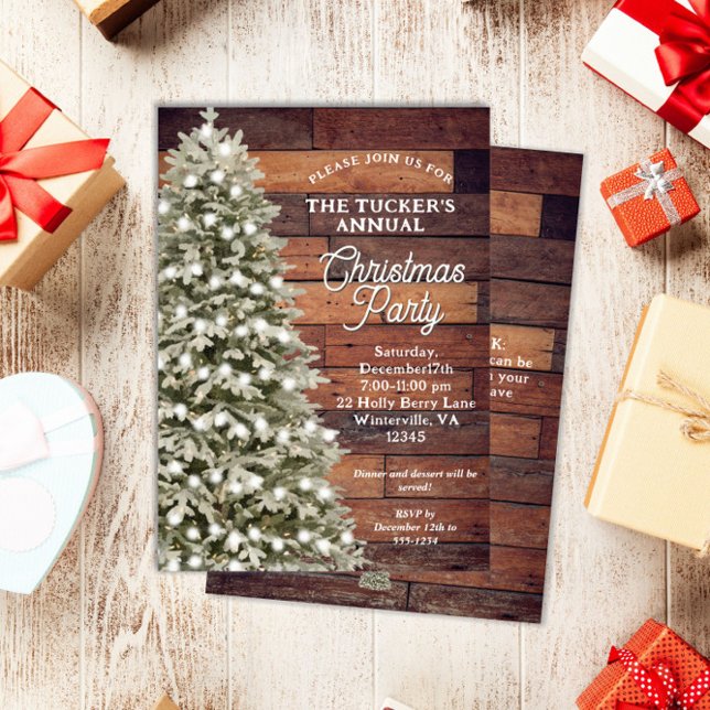 Invitación Fiesta de Navidades de Árbol de Navidad de eleganc (Subido por el creador)