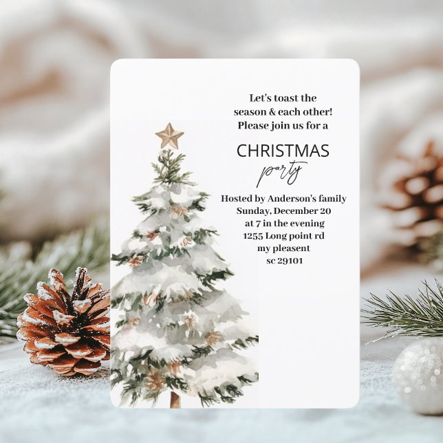 Invitación "Fiesta de Navidades de árbol de Navidad | Festivi (Subido por el creador)