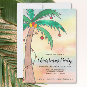 Invitación Fiesta de Navidades de árbol de palmas