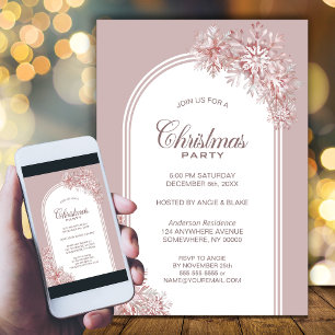 Invitación Fiesta de Navidades de Arco con Snowflakes