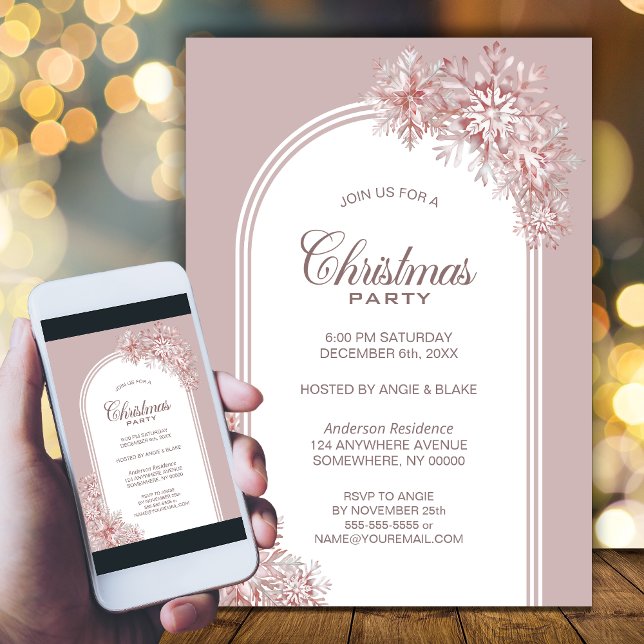 Invitación Fiesta de Navidades de Arco con Snowflakes (Subido por el creador)