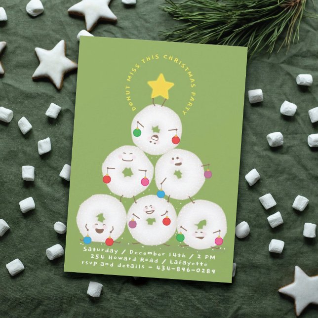 Invitación Fiesta de Navidades de azúcar en polvo donuts de á (Subido por el creador)