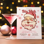 Invitación Fiesta de Navidades de Bachelorette Big Nick Energ<br><div class="desc">Lleve su energía de vacaciones a este divertido y divertido fiesta de Navidades de Bachelorette Moderno y simple. También es muy bueno para una casa abierta, fiesta de oficina, amigos, santa sucia o un fiesta de cócteles. Perfecto para un fiesta adulto. Presenta un rostro retro de Santa Claus en colores...</div>