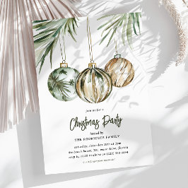 Invitación Fiesta de Navidades de Baubles Tropicales