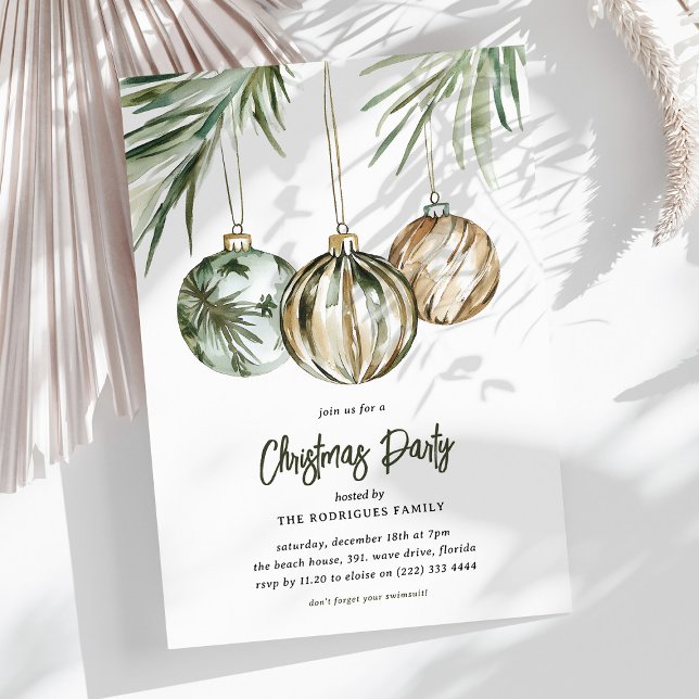 Invitación Fiesta de Navidades de Baubles Tropicales (Subido por el creador)