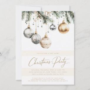 Invitación Fiesta De Navidades De Baudibles De Plata Y Oro
