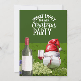 Invitación Fiesta de Navidades de béisbol salva la fecha para
