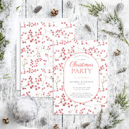 Invitación Fiesta de Navidades de Berry Rojo