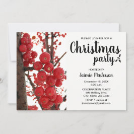 Invitación Fiesta de Navidades de Berry Rojo Moderno