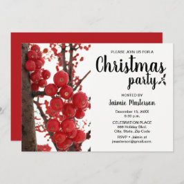 Invitación Fiesta de Navidades de Berry Rojo Moderno