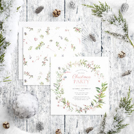 Invitación Fiesta de Navidades de Berry Wreath en invierno cá