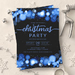 Invitación Fiesta de Navidades de Blue Winter Wonderland Comp<br><div class="desc">Elegante Empresa formal y Fiesta de Navidades corporativos / Cocktail / Dinner Invitation con copos de nieve azules y luces de Navidades. Impresione a sus amigos y compañeros de trabajo con este sofisticado y elegante diseño de invitación.</div>