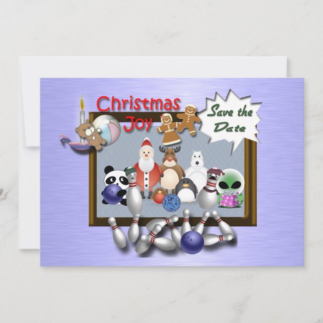 Invitación Fiesta de Navidades de bolas (Anverso)