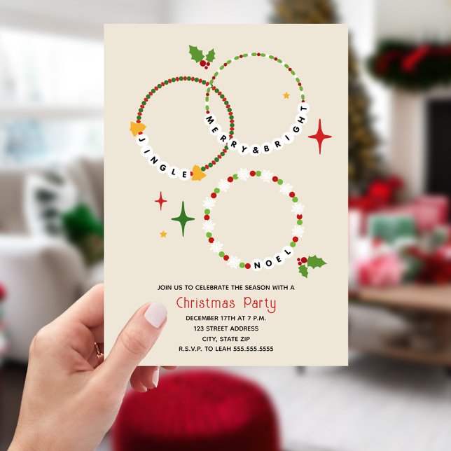 Invitación Fiesta de Navidades de brazaletes de amistad (Subido por el creador)