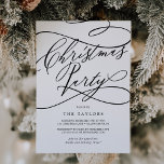 Invitación Fiesta de Navidades de caligrafía romántica<br><div class="desc">Esta romántica tarjeta de Navidades de caligrafía es perfecta para un simple evento vacacional. El moderno diseño clásico presenta vistosos remolinos y florituras con una preciosa y elegante tipografía con letras a mano.</div>