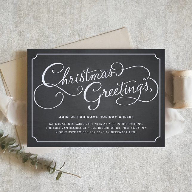 Invitación Fiesta de Navidades de caligrafía rustica (Subido por el creador)
