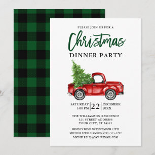 Invitación Fiesta de Navidades de Camión de Cepillo de Cepill
