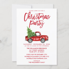 Invitación Fiesta de Navidades de camionetas antiguas con gui
