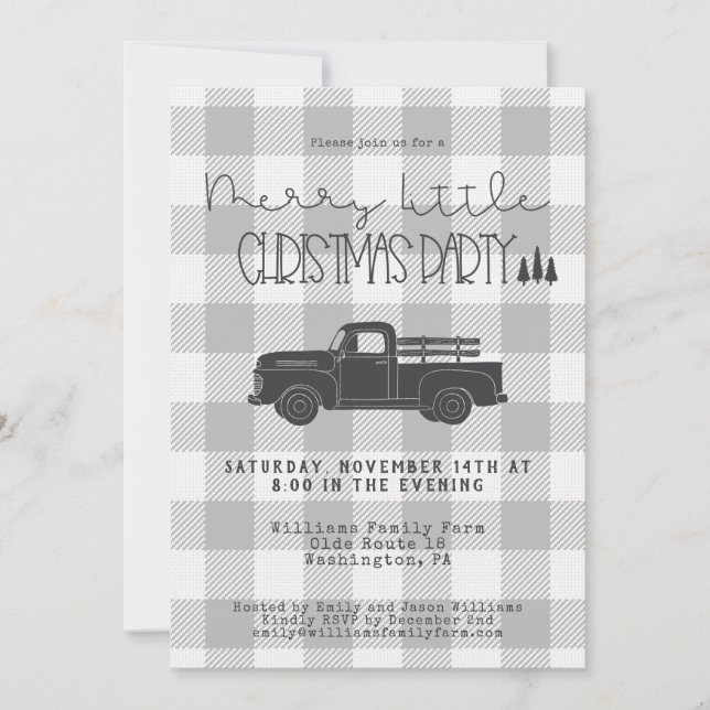 Invitación Fiesta de Navidades de camionetas de cosecha (Anverso)