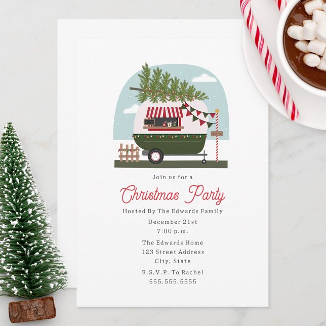 Invitación Fiesta de Navidades de Camper de Cacao Caliente (Subido por el creador)