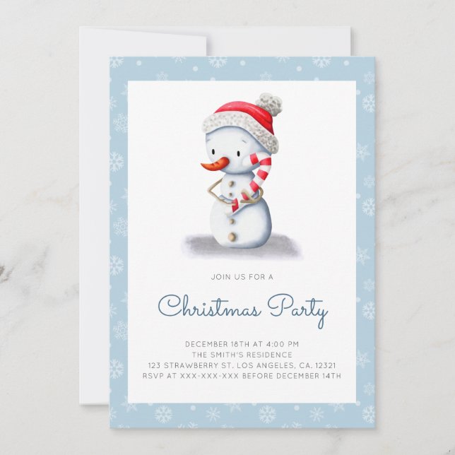 Invitación Fiesta de Navidades de Candy Cane (Anverso)