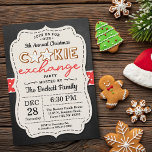 Invitación Fiesta de Navidades de Chalkboard Cookie Exchange<br><div class="desc">Celebremos a los Navidades con estilo este año con estas invitaciones festivas de moda para el intercambio de galletas. El diseño es fácil de personalizar con tu propia redacción y tus invitados estarán encantados cuando reciban estas fabulosas invitaciones.</div>