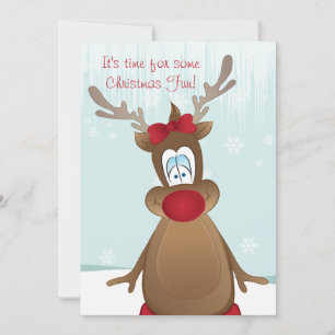 Invitación Fiesta de Navidades de Chica de renos