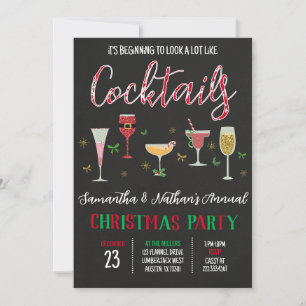 Invitación Fiesta de Navidades de cócteles